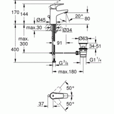 Смеситель для раковины Grohe BauFlow (23751000)