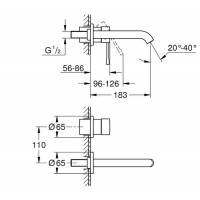 Смеситель для раковины Grohe Essence New (19408001) настенный