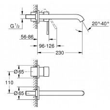 Смеситель для раковины Grohe Essence New (19967001) настенный