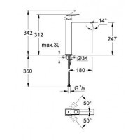 Смеситель для раковины Grohe Eurocube (23406000) высокий