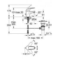 Смеситель для раковины Grohe Euroeco (23262000)