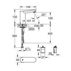 Смеситель для раковины Grohe Eurosmart Cosmopolitan E (36330001) электронный