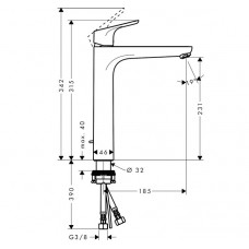 Смеситель для раковины Hansgrohe Focus E2 230 (31531000) высокий