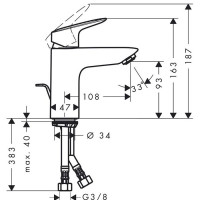 Смеситель для раковины Hansgrohe Logis 100 (71100000)