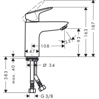 Смеситель для раковины Hansgrohe Logis 100 (71101000)