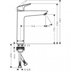 Смеситель для раковины Hansgrohe Logis 190 (71091000) высокий