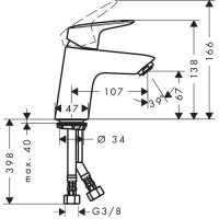 Смеситель для раковины Hansgrohe Logis 70 (71071000)