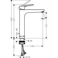 Смеситель для раковины Hansgrohe Logis E 230 (71162000) высокий