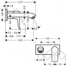 Смеситель для раковины Hansgrohe Metris (31085000) настенный