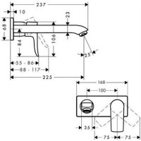 Смеситель для раковины Hansgrohe Metris (31086000) настенный