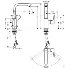 Смеситель для раковины Hansgrohe Metris (31087000)