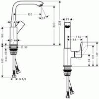 Смеситель для раковины Hansgrohe Metris (31187000)