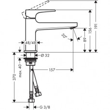 Смеситель для раковины Hansgrohe Metropol Lever 100 (32502000)