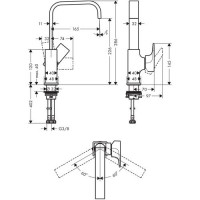 Смеситель для раковины Hansgrohe Metropol Lever 230 (32511000)