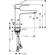 Смеситель для раковины Hansgrohe Metropol Loop 110 (74506000)