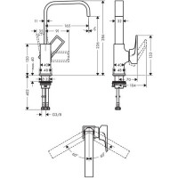 Смеситель для раковины Hansgrohe Metropol Loop 230 (74511000)