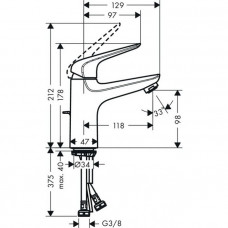 Смеситель для раковины Hansgrohe Novus 100 (71030000)