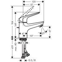 Смеситель для раковины Hansgrohe Novus 70 (71020000)