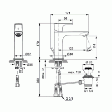 Смеситель для раковины Ideal Standard Connect AIR (A7012AA)