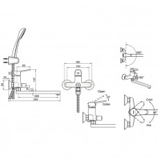 Смеситель для ванны Bravat Eco (F6111147C-LB)