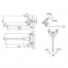 Смеситель для ванны Bravat Eler (F6191238CP-01L-RUS)