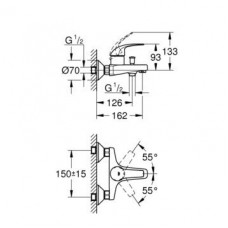 Смеситель для ванны Grohe BauCurve (23599000)