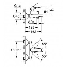 Смеситель для ванны Grohe BauFlow (23601000)