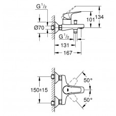 Смеситель для ванны Grohe BauFlow (23756000)