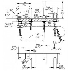 Смеситель для ванны Grohe Essence New (19578001) на борт ванны