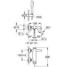 Смеситель для ванны Grohe Essence New (33628001)