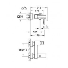 Смеситель для ванны Grohe Eurocube (23140000)