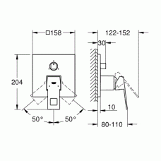 Смеситель для ванны Grohe Eurocube (24094000) скрытого монтажа