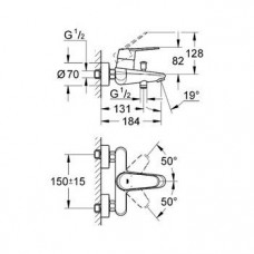 Смеситель для ванны Grohe Eurodisc Cosmopolitan (33390002)