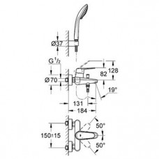 Смеситель для ванны Grohe Eurodisc Cosmopolitan (33395002)