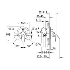 Смеситель для ванны Grohe Euroeco (32747000) скрытого монтажа