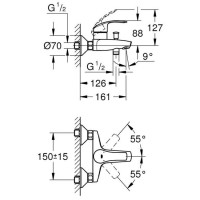 Смеситель для ванны Grohe Eurosmart (33300002)