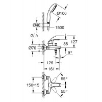 Смеситель для ванны Grohe Eurosmart (3330220A)