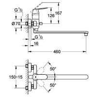 Смеситель для ванны Grohe Eurosmart Cosmopolitan (32847000)