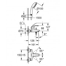 Смеситель для ванны Grohe Eurosmart (33302003)