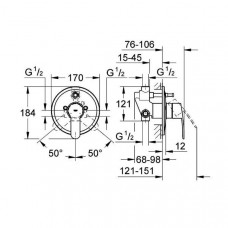 Смеситель для ванны Grohe Eurostyle Cosmopolitan (33637002) скрытого монтажа