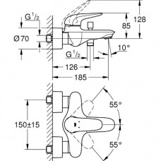 Смеситель для ванны Grohe Eurostyle New (23726LS3) белая луна