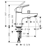 Смеситель для ванны Hansgrohe Focus E2 (31930000) на борт ванной