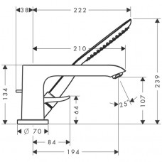 Смеситель для ванны Hansgrohe Metris (31190000) на борт ванной