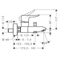 Смеситель для ванны Hansgrohe Metris (31480000)