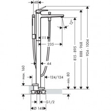 Смеситель для ванны Hansgrohe Metropol Lever (32532000) напольный