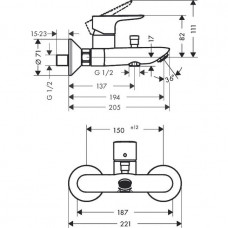 Смеситель для ванны Hansgrohe Talis E (71740000)