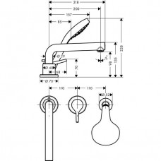 Смеситель для ванны Hansgrohe Talis S New (72417000) на борт ванной