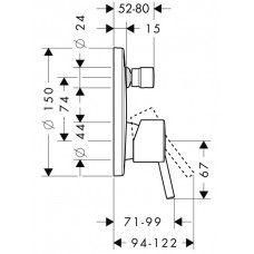 Смеситель для ванны Hansgrohe Talis S2 (32475000) скрытого монтажа