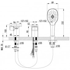 Смеситель для ванны Lemark Shift (LM4347C) на борт