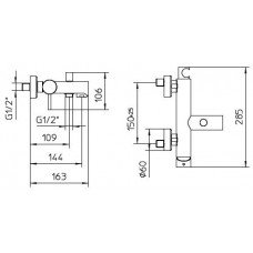 Смеситель для ванны и душа Bossini Oki (Z005101.030)